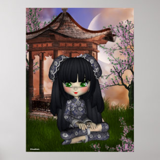 China Girl Beautiful Orient Print
