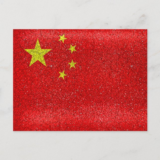 China Grunge Style Flag Postcard (Front)