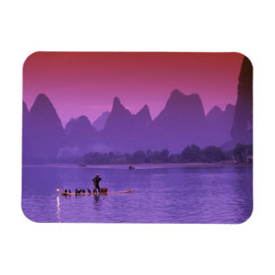 China, Guanxi. Li river single cormorant Magnet