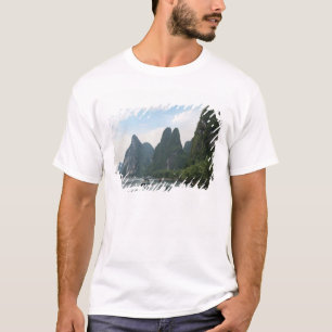 China, Guilin, Li River, River boats line the T-Shirt