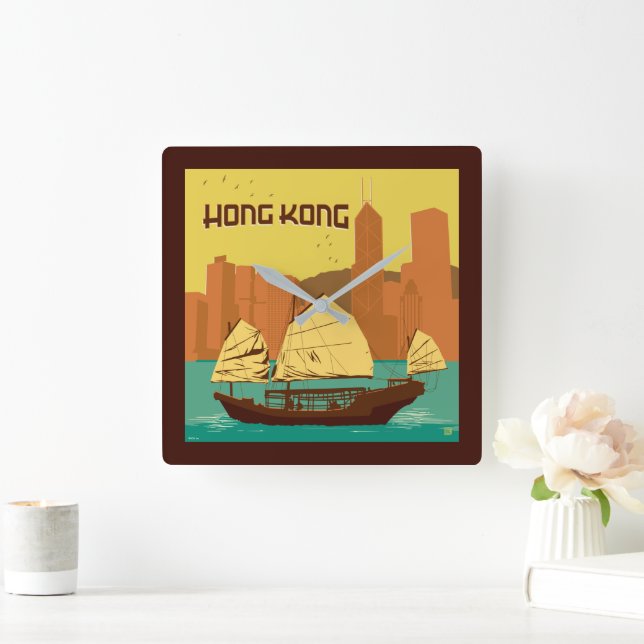 China | Hong Kong Square Wall Clock (Home)