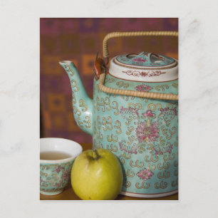 China, Hong Kong. Traditional Chinese teapot & 2 Postcard