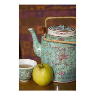 China, Hong Kong. Traditional Chinese teapot & 3 Photo Print