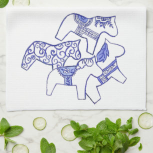 China Horses Tea Towel