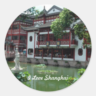 China: I Love Shanghai, China Classic Round Sticker