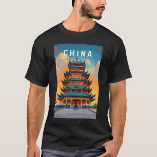 China Illustration Travel Art Vintage T-Shirt