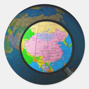 China in focus classic round sticker
