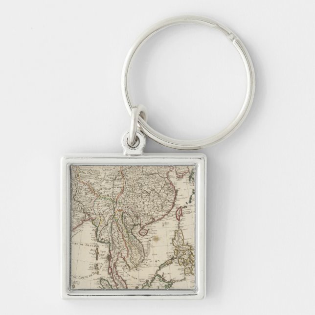 China, India, Asia Key Ring (Front)