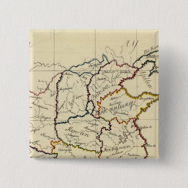 China, Korea 15 Cm Square Badge (Front)