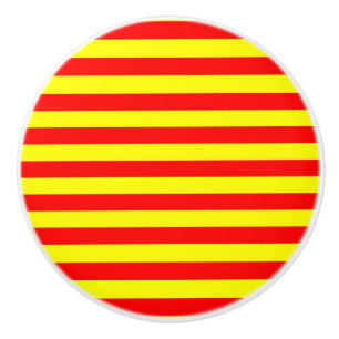 china kyrgyzstan spain flag stripes red yellow pat ceramic knob