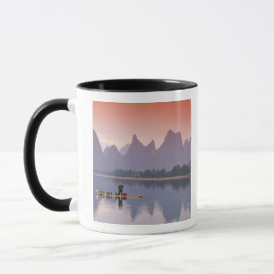 China, Li River. Single cormorant fisherman. Mug