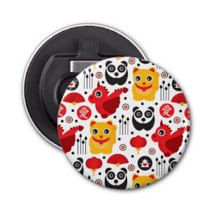 China lucky cat, dragon, and panda bottle opener