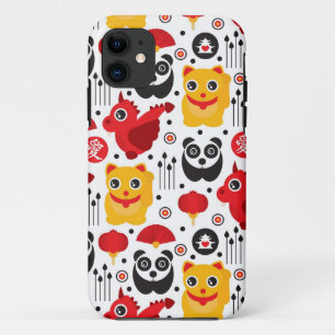 China lucky cat, dragon, and panda iPhone 11 case