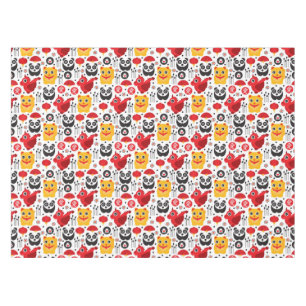 China lucky cat, dragon, and panda tablecloth