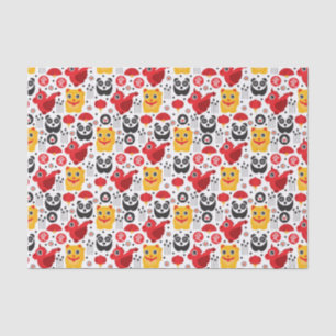 China lucky cat, dragon, and panda tissue paper