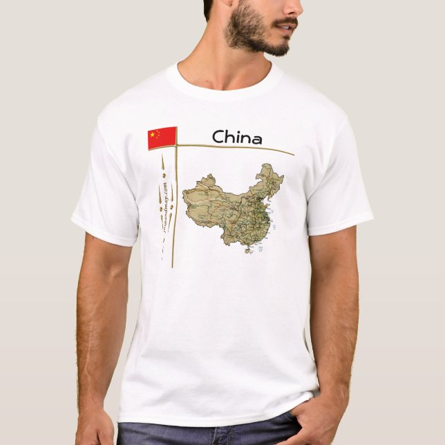 China Map + Flag + Title T-Shirt (Front)