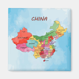 China Map watercolor artwork Magnet