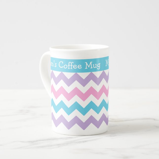 China Mug to Personalise, Multicolor Chevrons (Front Left)