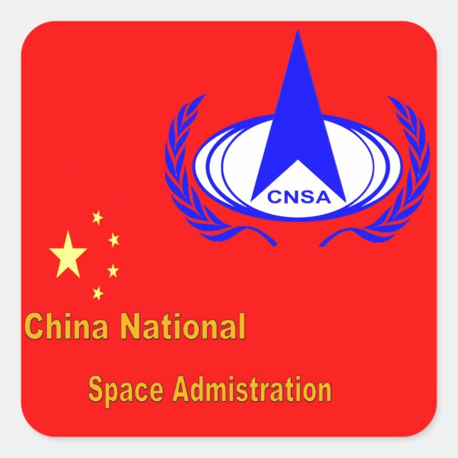 China National Space Administration  - CNSA Square Sticker (Front)