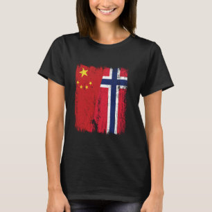 China Norway Half Flag Chinese Norwegian Ancestry T-Shirt