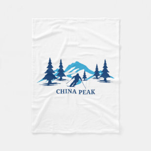 China peak california ski resort skiing skier fleece blanket