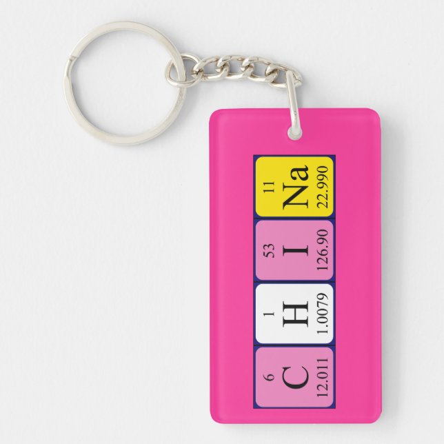 China periodic table name keyring (Front)