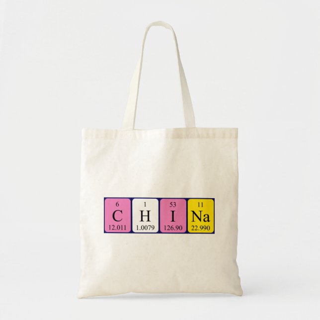 China periodic table name tote bag (Front)