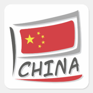China Pride X Flag Square Sticker