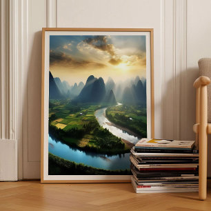 China Print Mountains Poster Hong Kong Print Shang