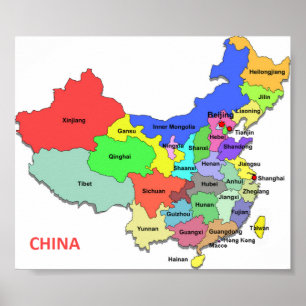 China Province Map Poster