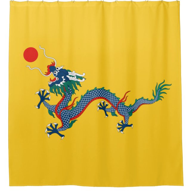 China Qing Dynasty Flag (Chinese Dragon) (Asian) Shower Curtain (Front)