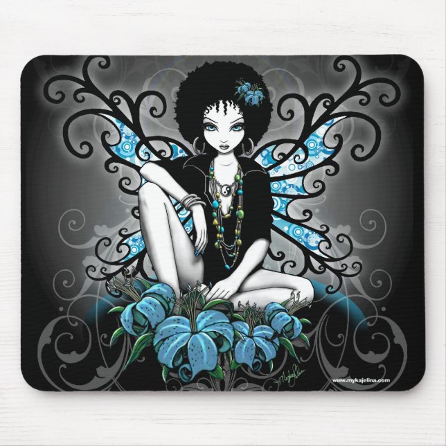 China Retro Afro Lilly Gothic Fairy Mouse Pad (Front)