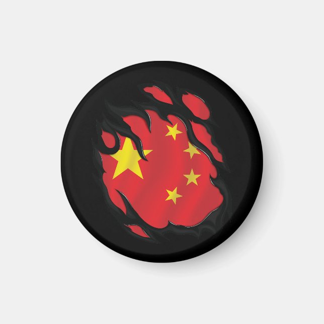 China Ripped Flag Magnet (Front)