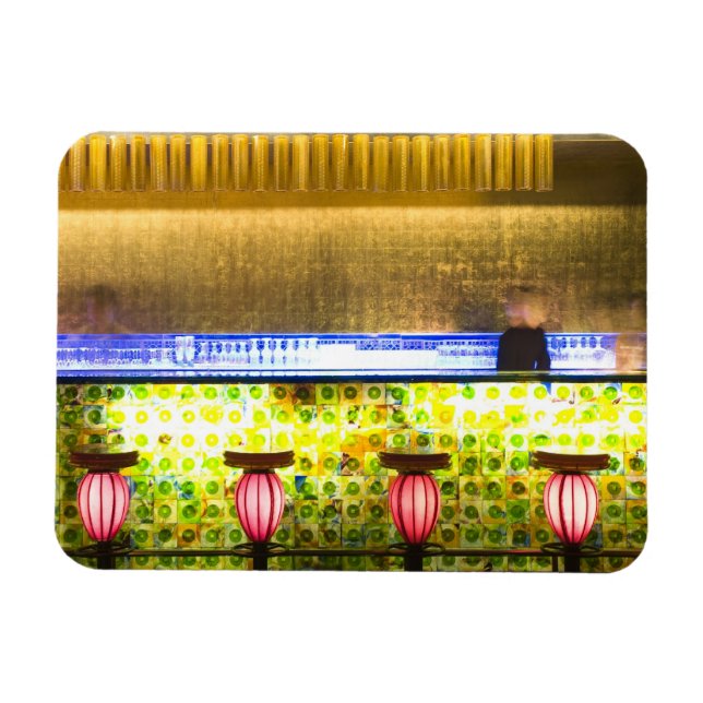 China, Shanghai. Bar in the Xin Tian Di bar 2 Magnet (Horizontal)