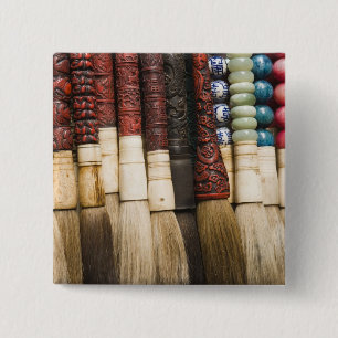 China, Shanghai. Brushes Chenghuang Miao 15 Cm Square Badge