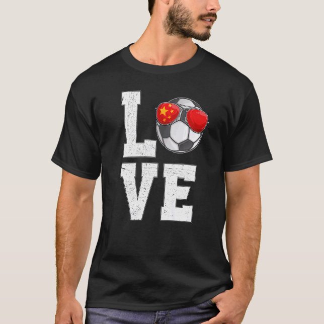 China Soccer Love Chinese Fan Flag   T-Shirt (Front)