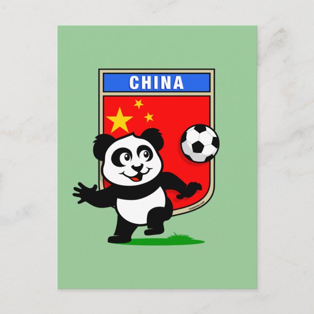 China Soccer Panda Postcard (Front)