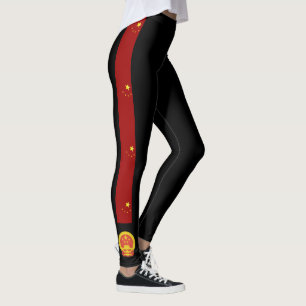 China stripes flag leggings