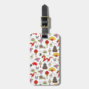 China Symbols Pattern Luggage Tag