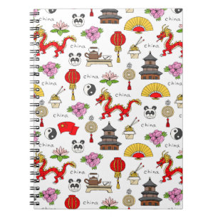 China Symbols Pattern Notebook