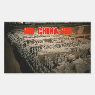 CHINA Terracotta Army Rectangular Sticker