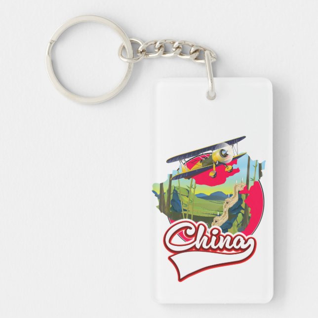 China Travel map logo Key Ring (Front)