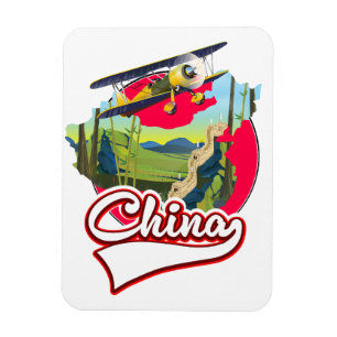 China Travel map logo Magnet