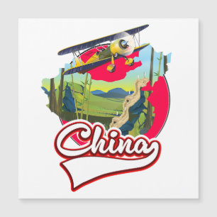 China Travel map logo Magnetic Invitation