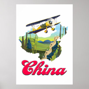 China travel map poster