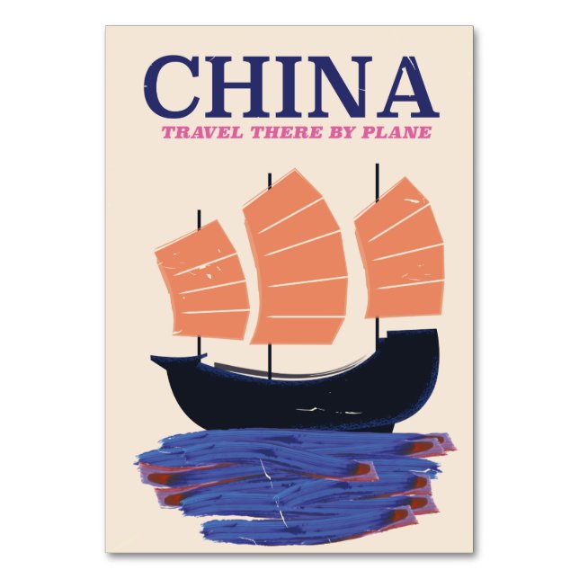 China "Travel there by plane" Table Number (Front)
