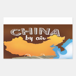 China Vintage Travel poster Rectangular Sticker