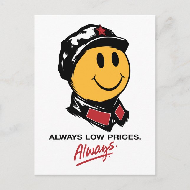 china walmart face mao always low prices postcard (Front)