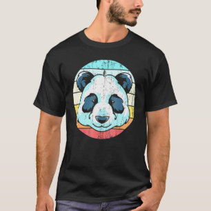 China Wildlife Zoo Animal Panda Bear Head Retro Fo T-Shirt