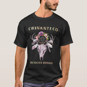 Chinanteco Mexican Indian Tribe BOHO Floral Skull T-Shirt